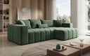 Designer corner sofa Momo with sleeping and folding function in textured fabric