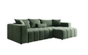 Designer corner sofa Momo with sleeping and folding function in textured fabric