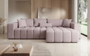 Designer corner sofa Momo with sleeping and folding function in textured fabric