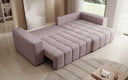 Designer corner sofa Momo with sleeping and folding function in textured fabric
