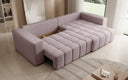Designer corner sofa Momo with sleeping and folding function in textured fabric