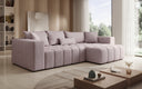 Designer corner sofa Momo with sleeping and folding function in textured fabric