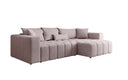 Designer corner sofa Momo with sleeping and folding function in textured fabric