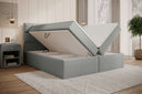 Carito Bouclé Box Spring Bed with USB and Storage Space