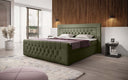 Diva Bouclé Boxspring Bed with USB, LED, and 2 Drawers