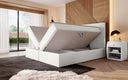 Sejour Bouclé Box Spring Bed with LED and Storage