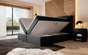 Sejour Bouclé Box Spring Bed with LED and Storage