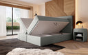 Sejour Bouclé Box Spring Bed with LED and Storage