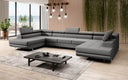 Designer Sofa Taormina mit Schlaf- und Klappfunktion in Kunstleder
