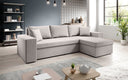 Designer Ecksofa Denver Stoff mit Schlaf- und Klappfunktion