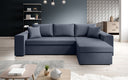 Designer Ecksofa Denver Stoff mit Schlaf- und Klappfunktion