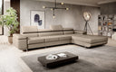 Designer Ecksofa Calvera Maxi mit Schlaf- und Klappfunktion in Kunstleder