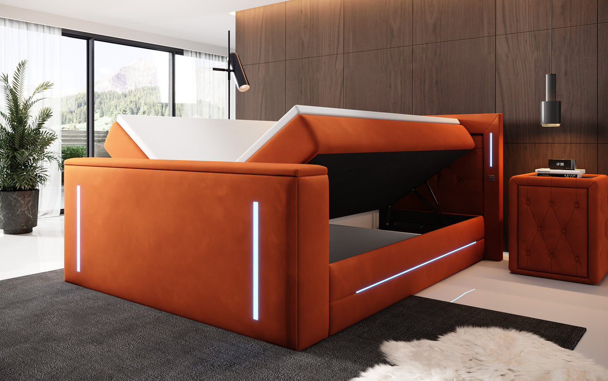 Boxspringbett Divalo mit TV Lift und Stauraum