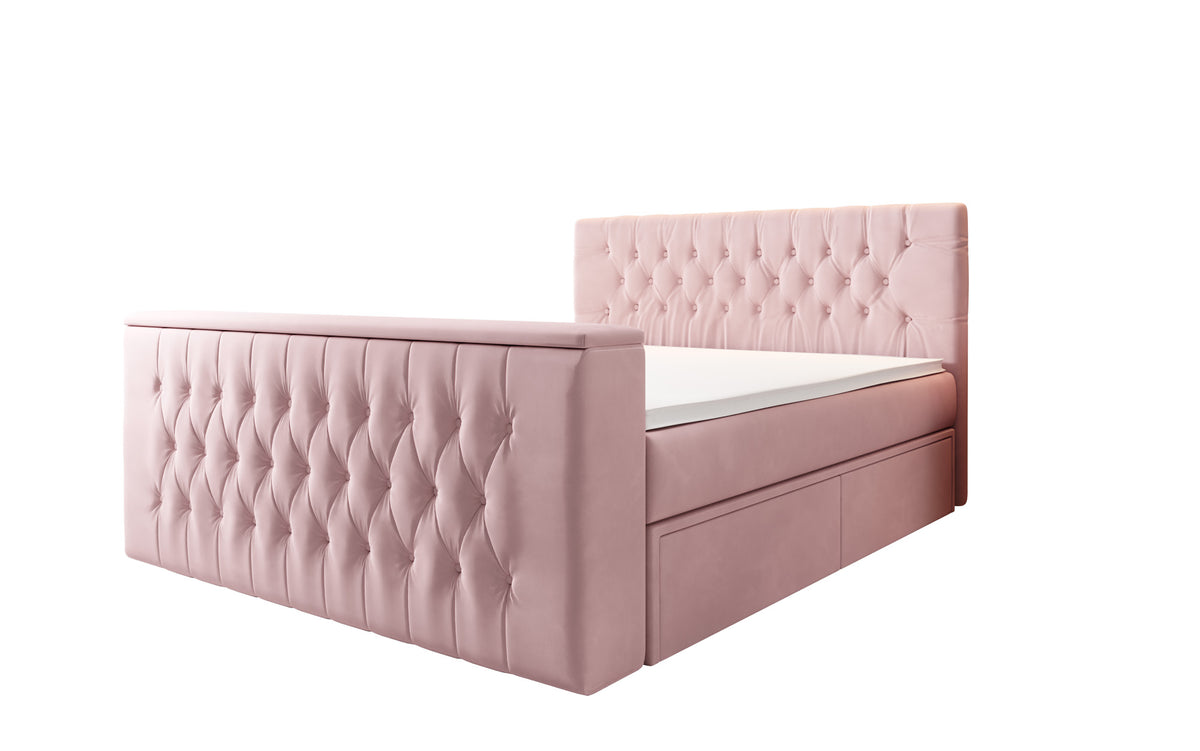 Vulnero Boxspring Bed with TV Lift and Storage (2 Drawers)