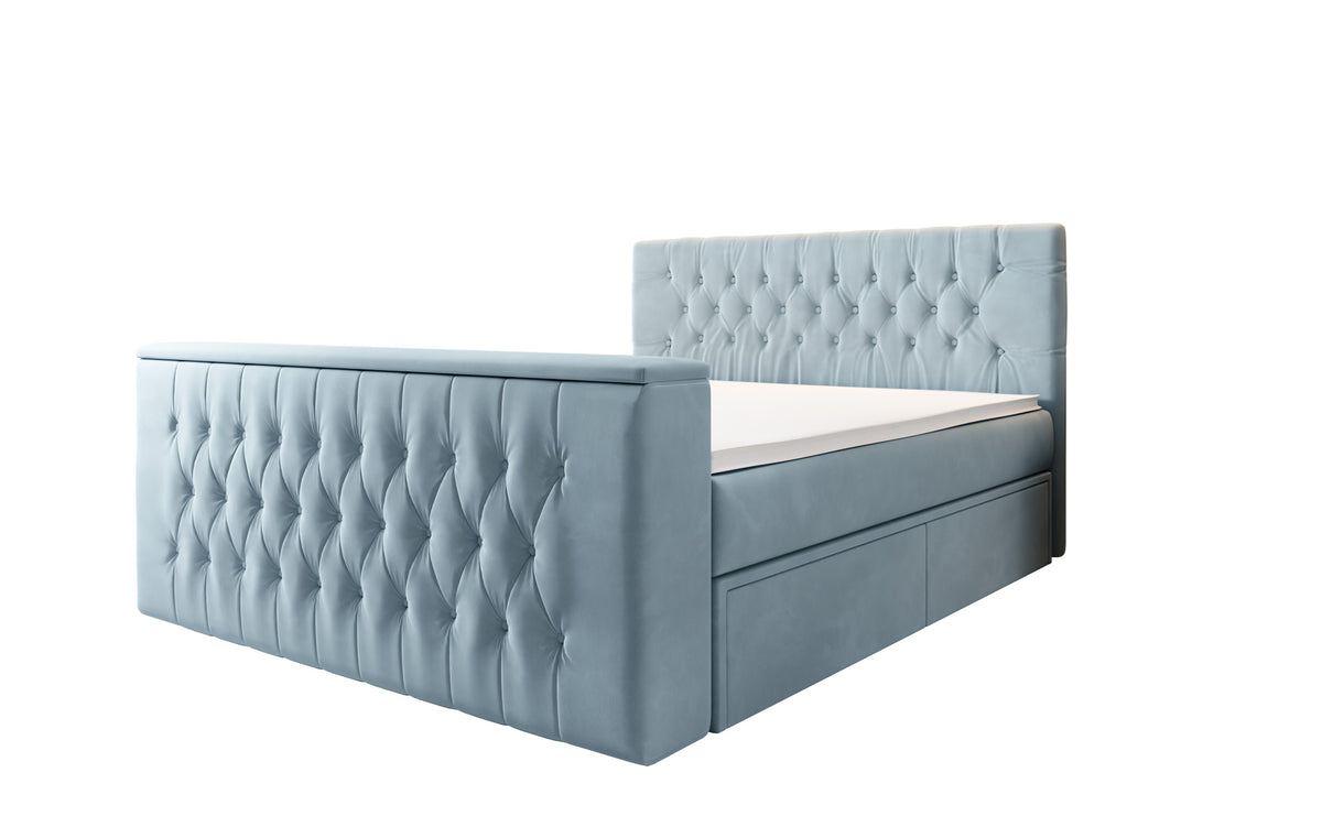 Vulnero Boxspring Bed with TV Lift and Storage (2 Drawers)