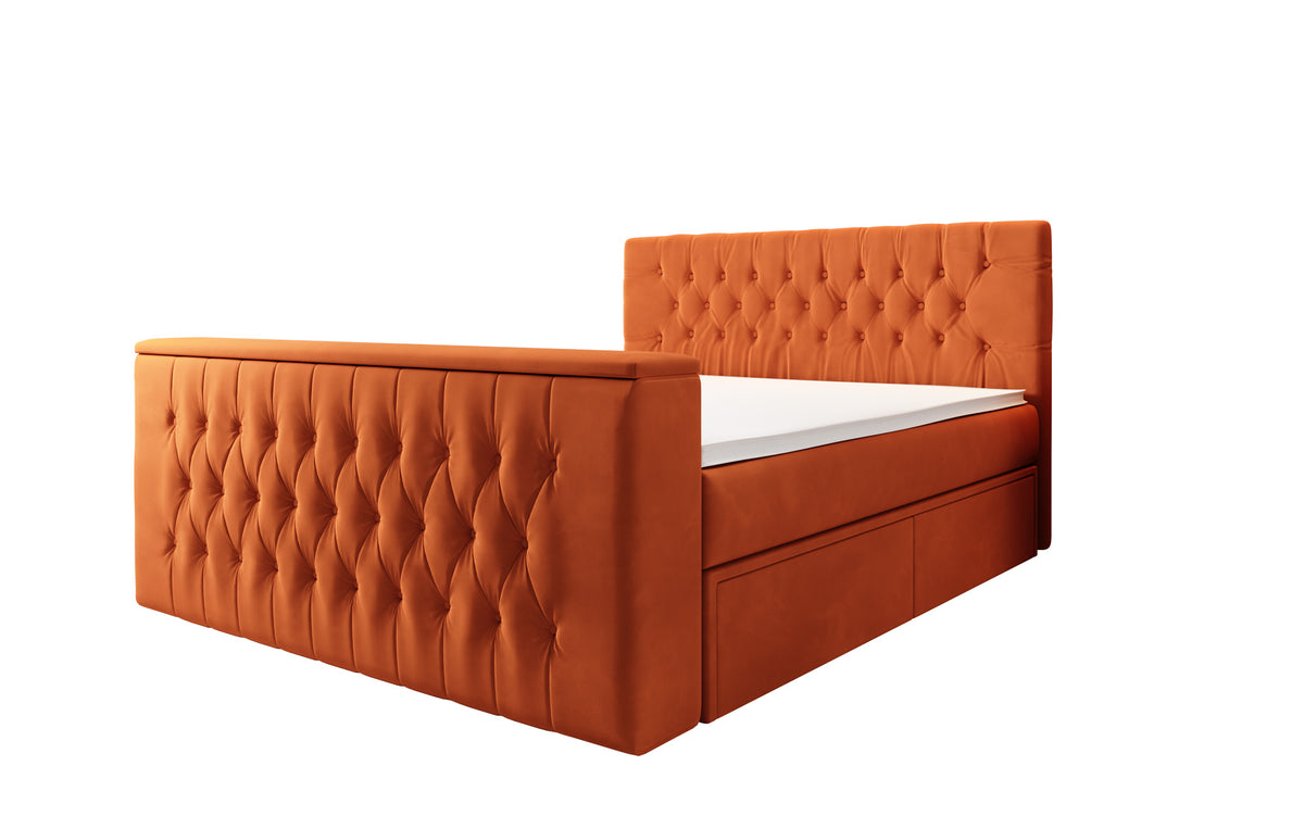 Vulnero Boxspring Bed with TV Lift and Storage (2 Drawers)