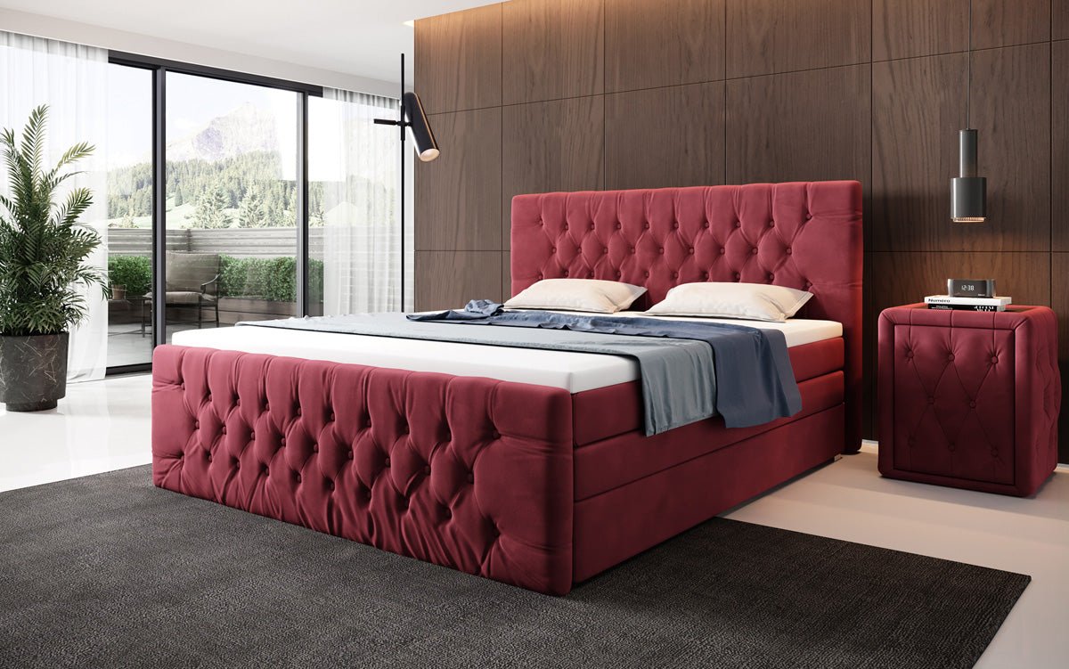 Boxspringbett Velutto mit Stauraum - Chesterfieldoptik