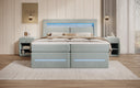 Minera Box Spring Bed with LED, USB, and Storage