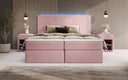 Voyage Boxspring Bed with LED and Storage in Velvet