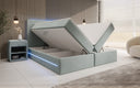 Voyage Boxspring Bed with LED and Storage in Velvet