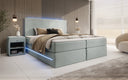 Voyage Boxspring Bed with LED and Storage in Velvet