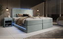 Voyage Boxspring Bed with LED and Storage in Velvet