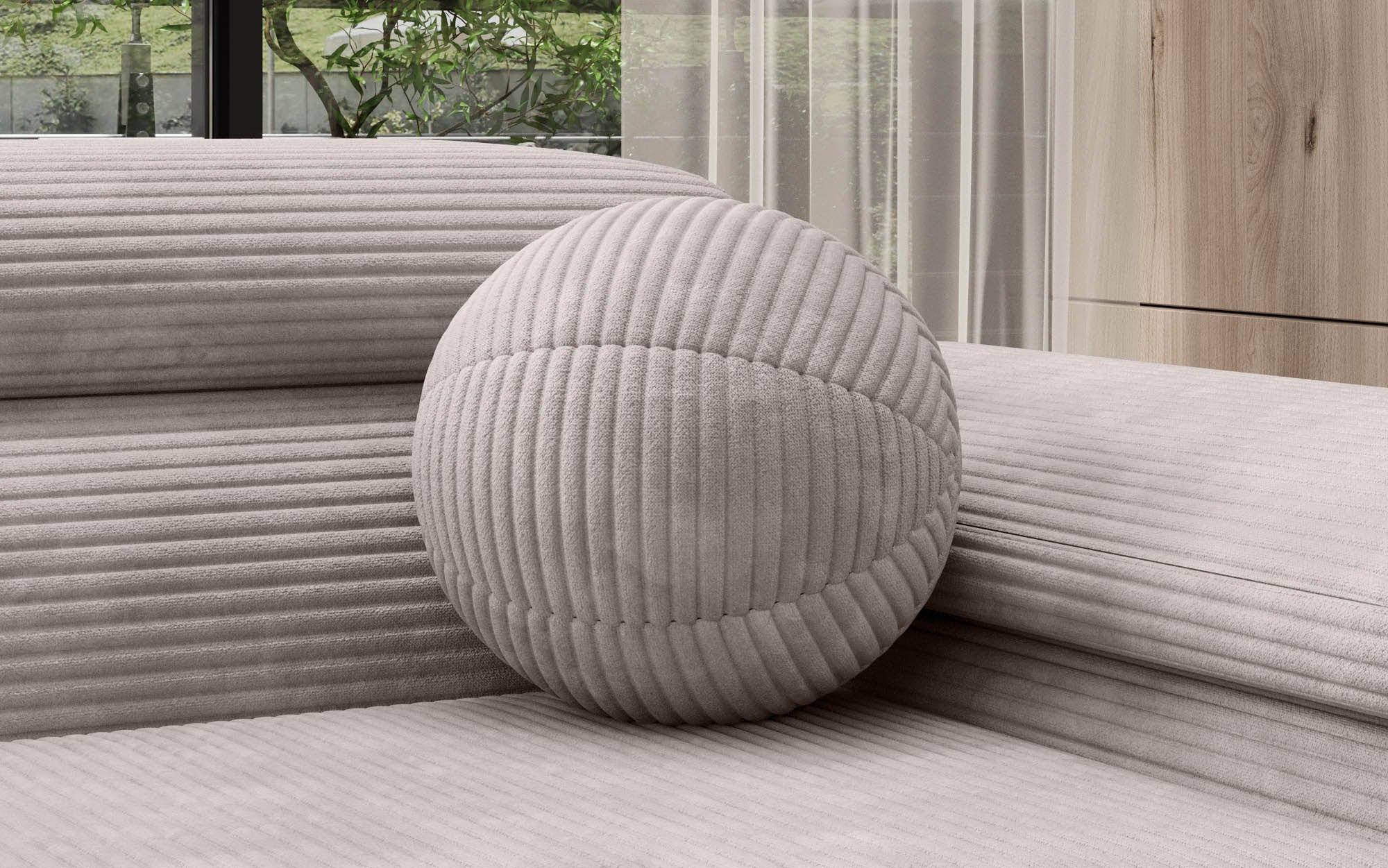 Rundes Zierkissen Sphere ⌀35 cm aus Cord
