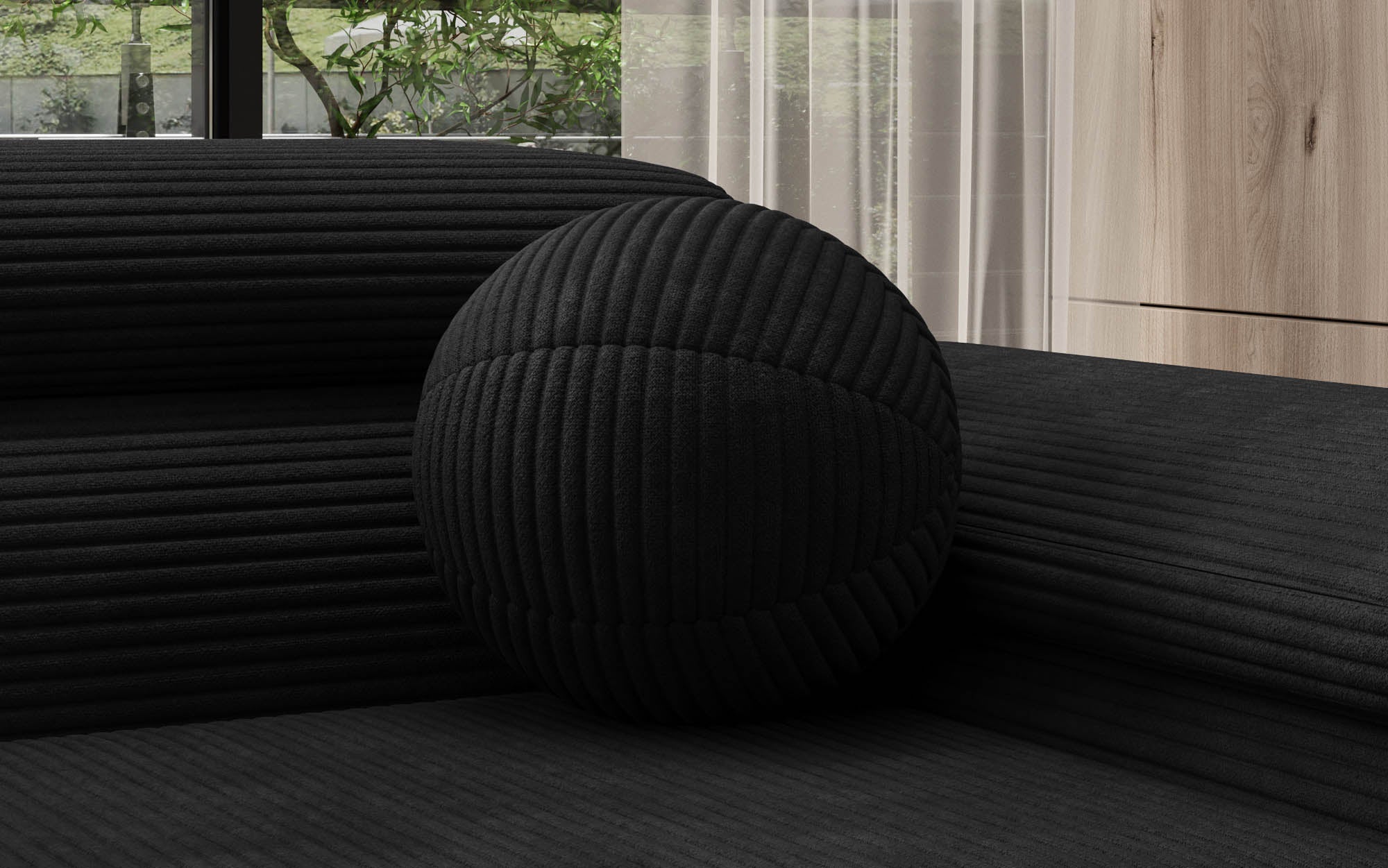 Rundes Zierkissen Sphere ⌀35 cm aus Cord