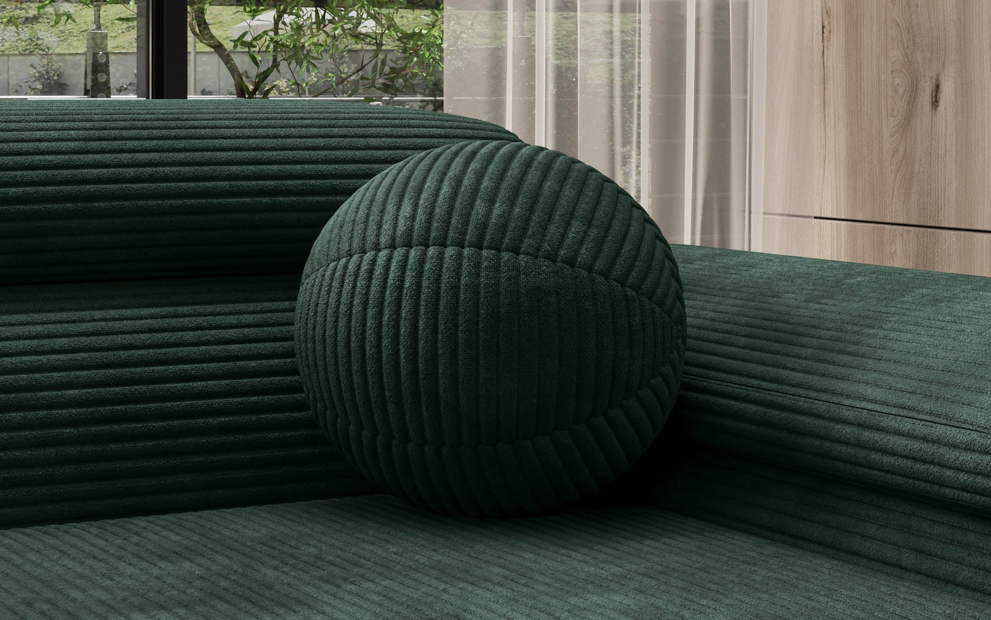 Rundes Zierkissen Sphere ⌀35 cm aus Cord