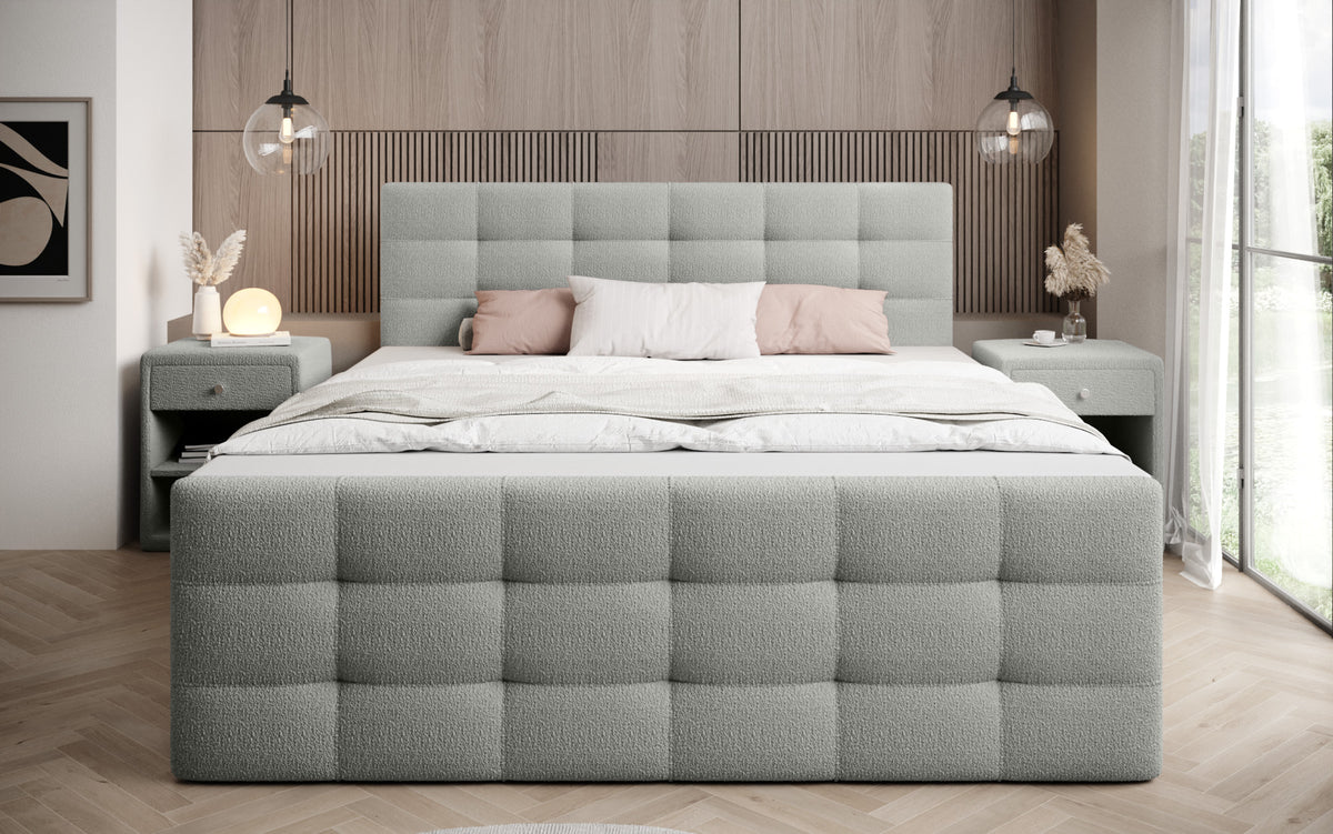 Boxspringbett Luxor Bouclé mit Stauraum
