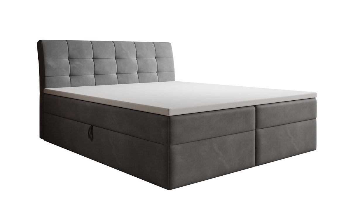 Amalia Velvet Box Spring Bed with Storage