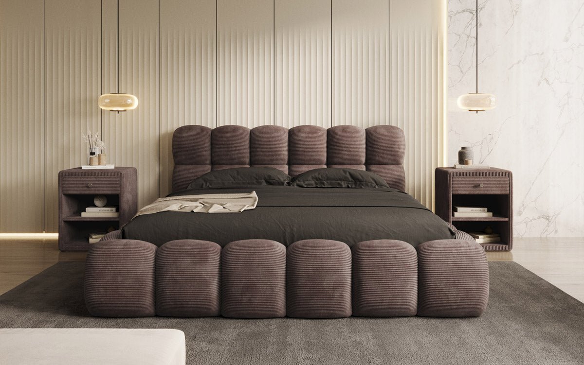 Designer Upholstered Bed Boston Cord with Storage