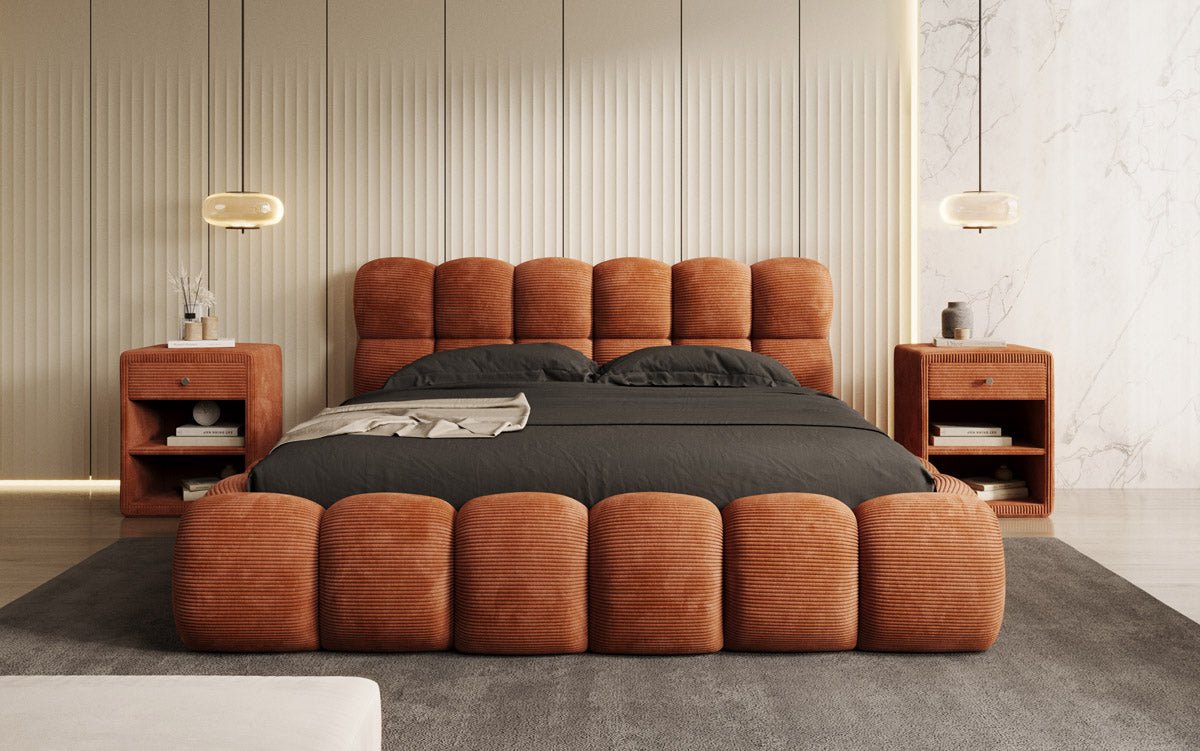 Designer Upholstered Bed Boston Cord with Storage