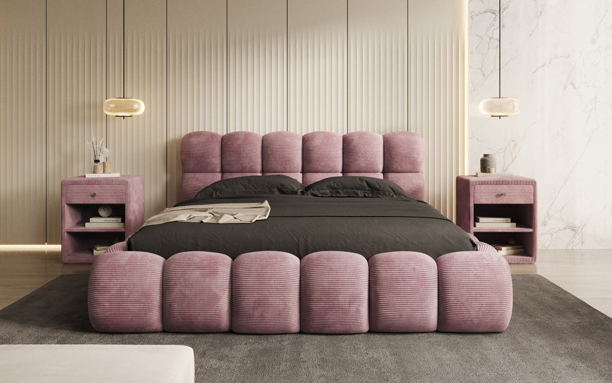 Designer Upholstered Bed Boston Cord with Storage