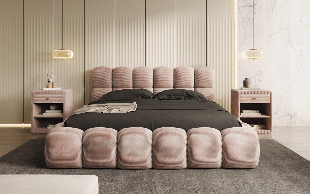 Designer Upholstered Bed Boston Cord with Storage