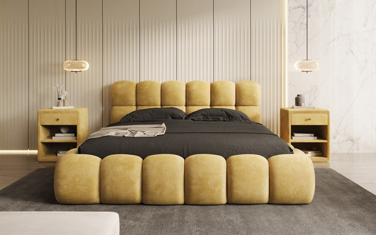 Designer Upholstered Bed Boston Cord with Storage
