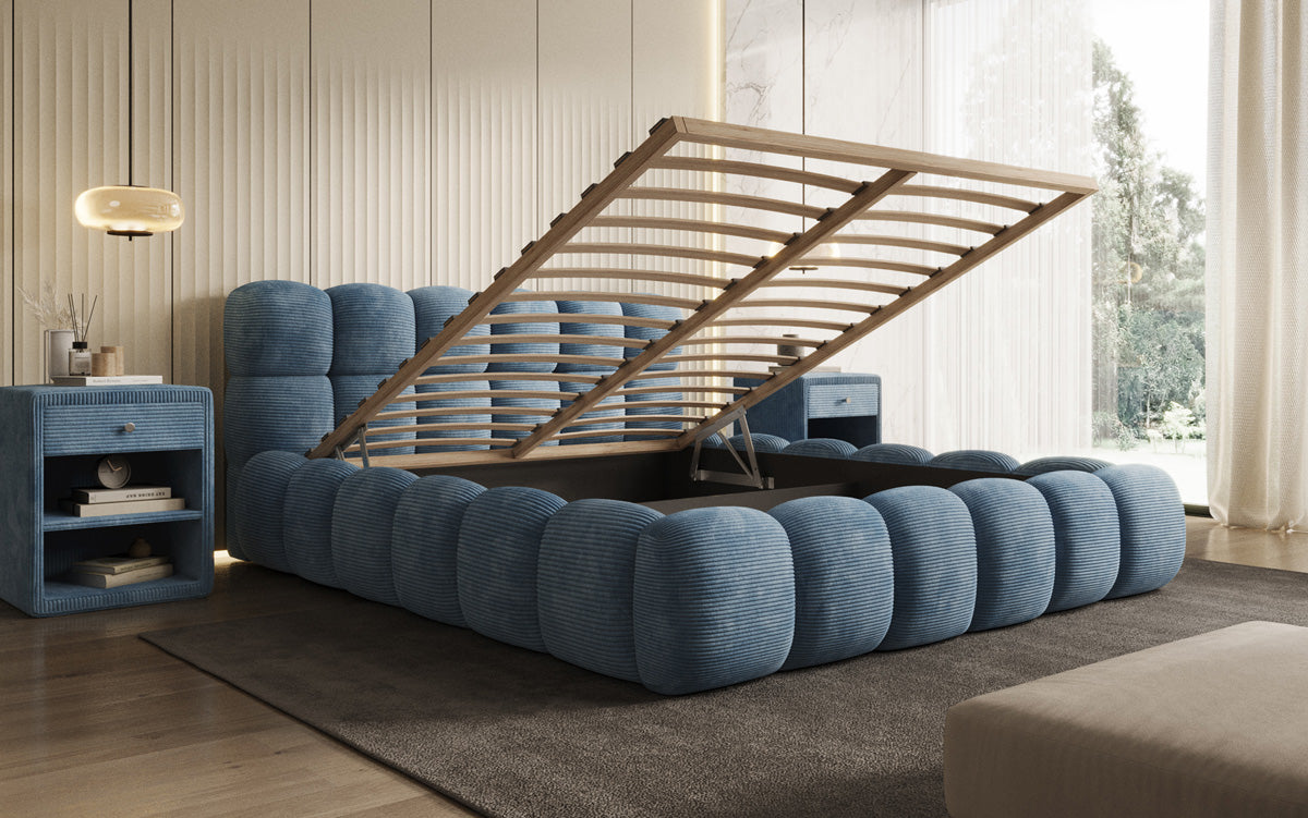 Designer Upholstered Bed Boston Cord with Storage