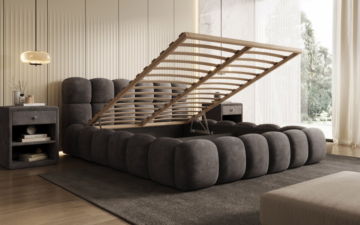 Designer Upholstered Bed Boston Cord with Storage