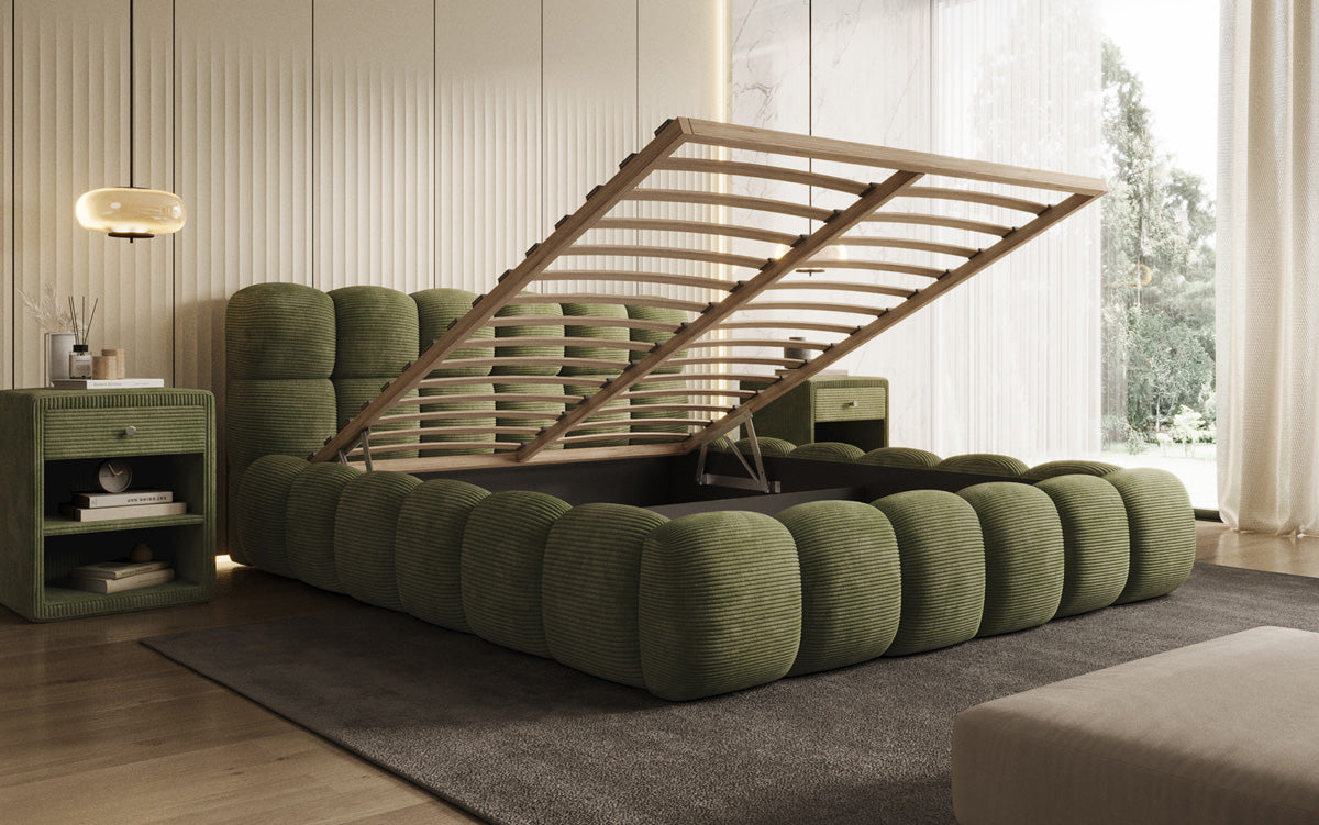Designer Upholstered Bed Boston Cord with Storage