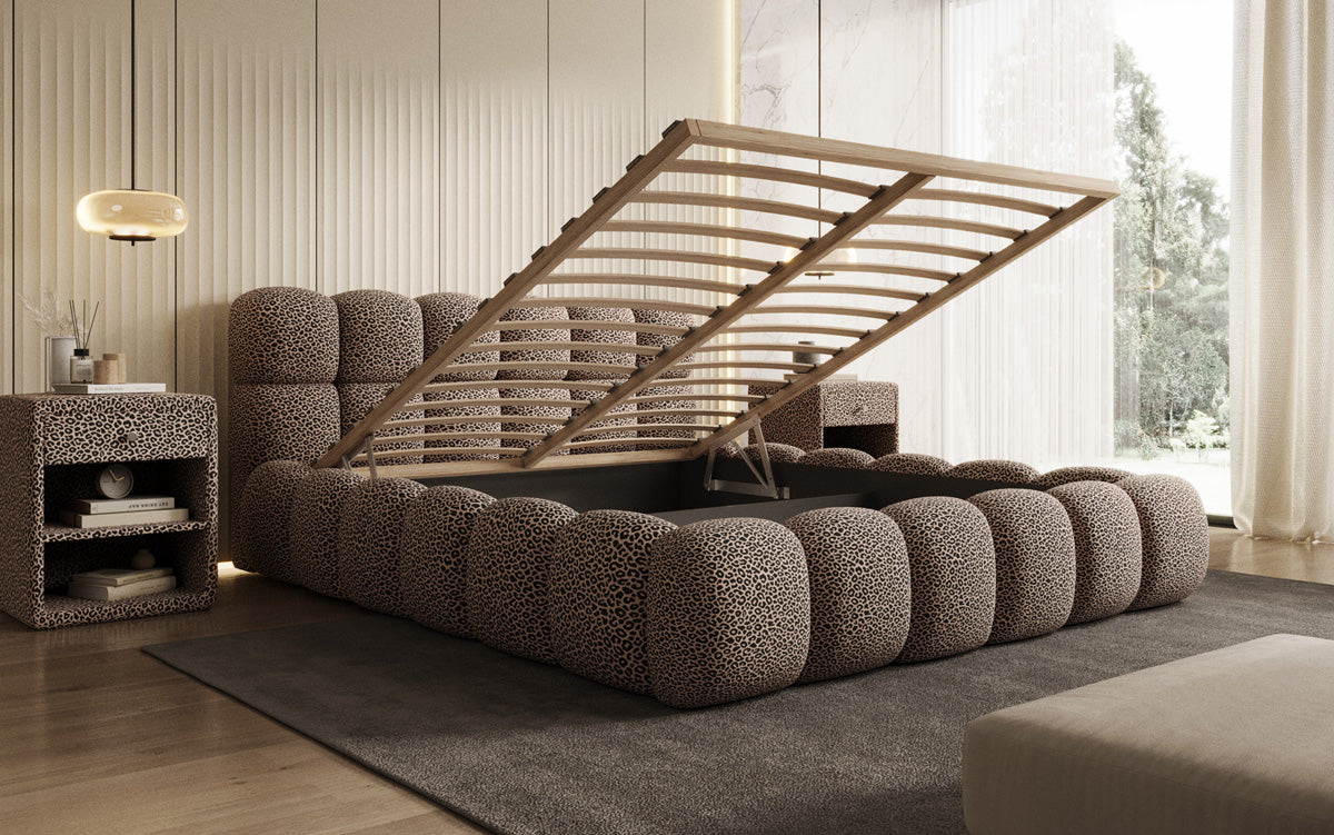 Designer Polsterbett Boston Wild Edition mit Stauraum