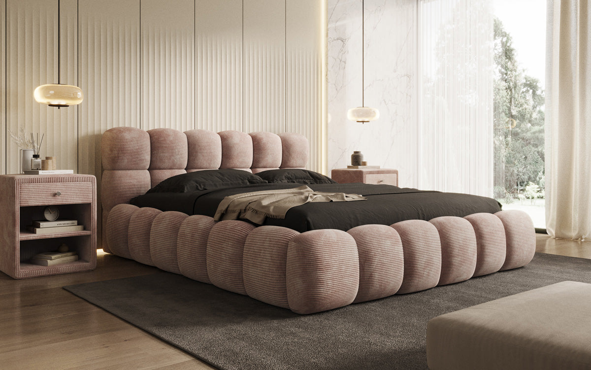 Designer Upholstered Bed Boston Cord with Storage