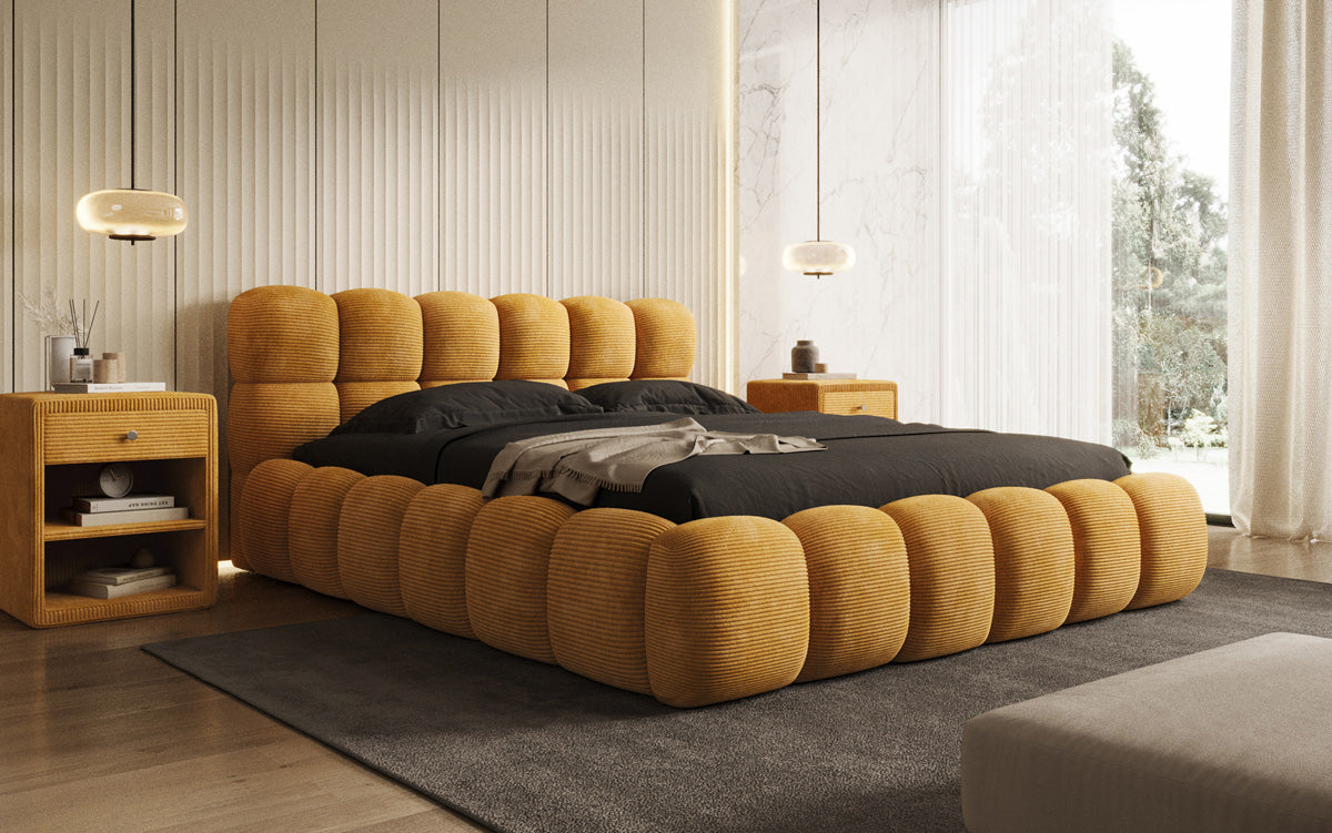 Designer Upholstered Bed Boston Cord with Storage
