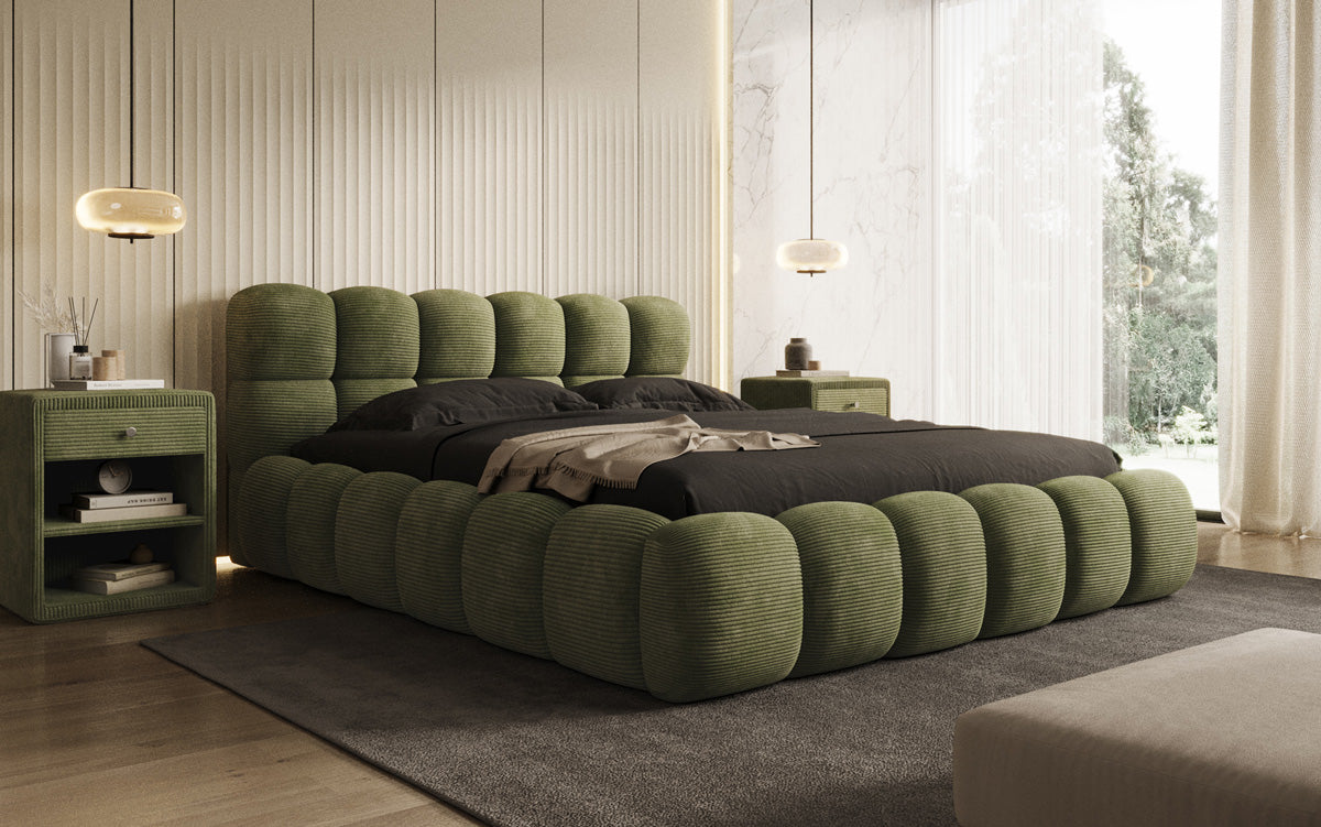 Designer Upholstered Bed Boston Cord with Storage
