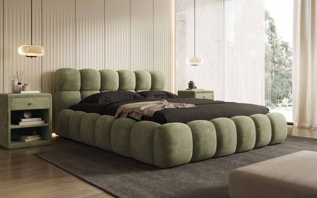 Designer Upholstered Bed Boston Cord with Storage
