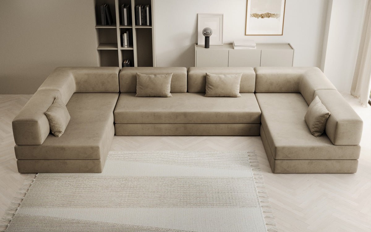 Designer Sofa Lazy U in Velvet