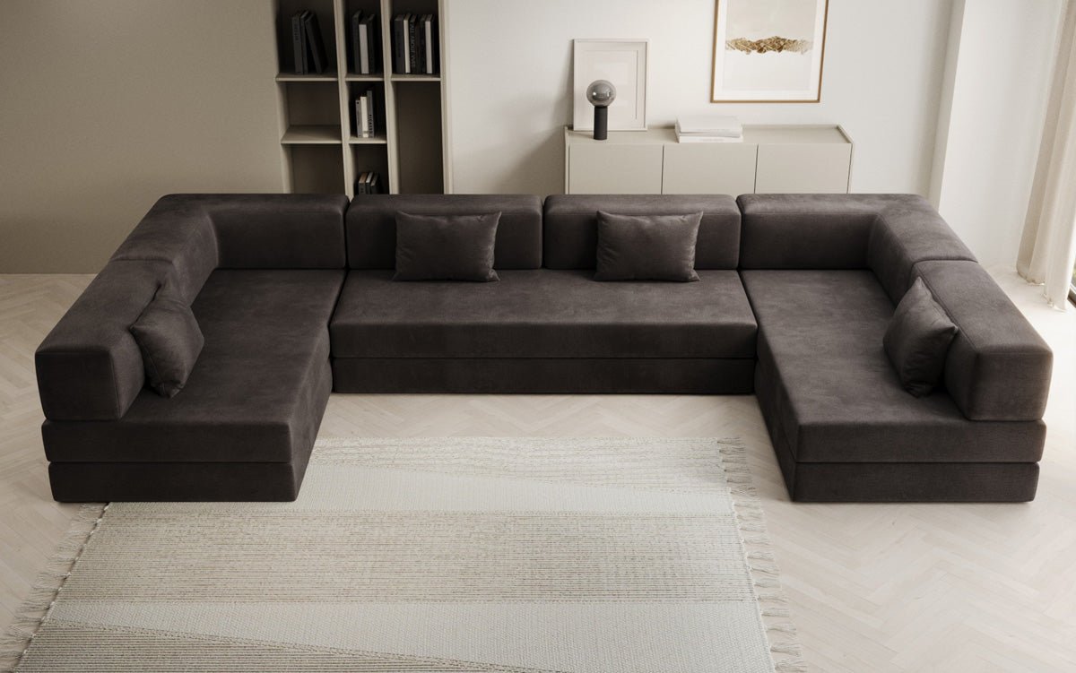 Designer Sofa Lazy U in Velvet