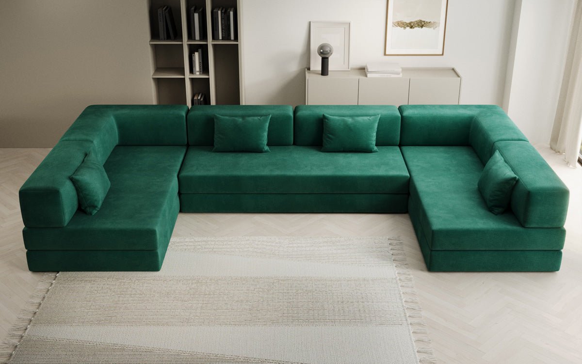 Designer Sofa Lazy U in Velvet