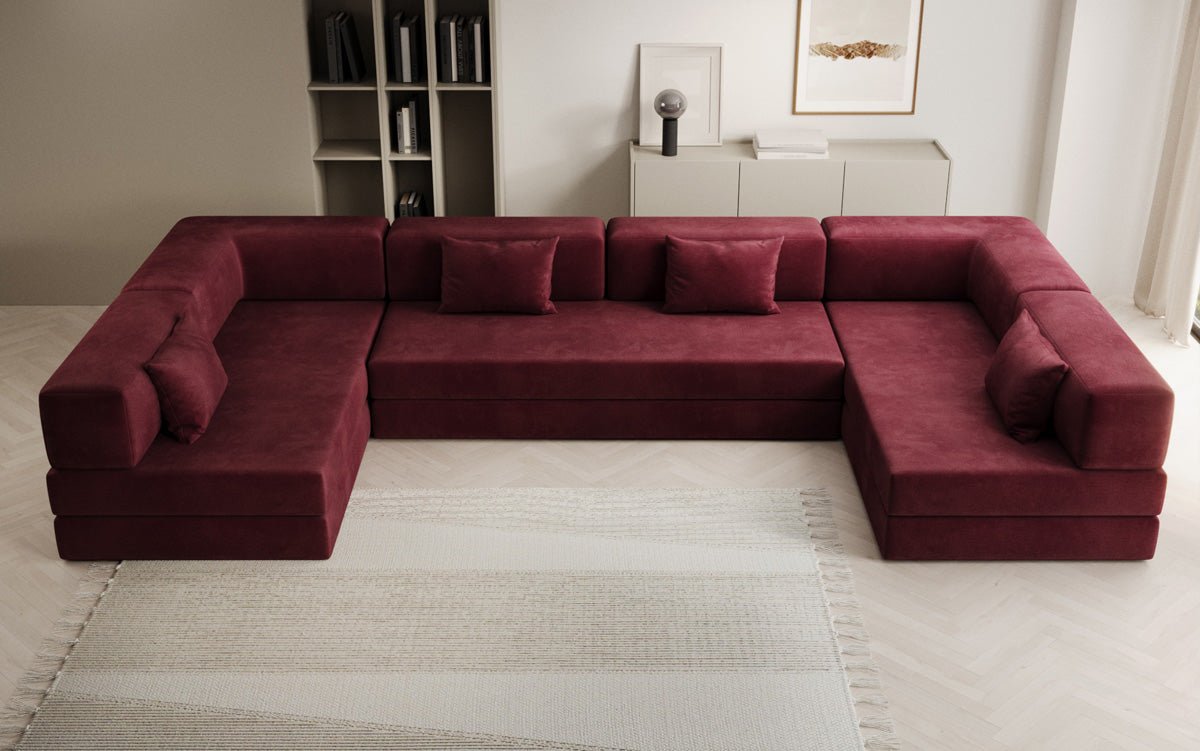 Designer Sofa Lazy U in Velvet