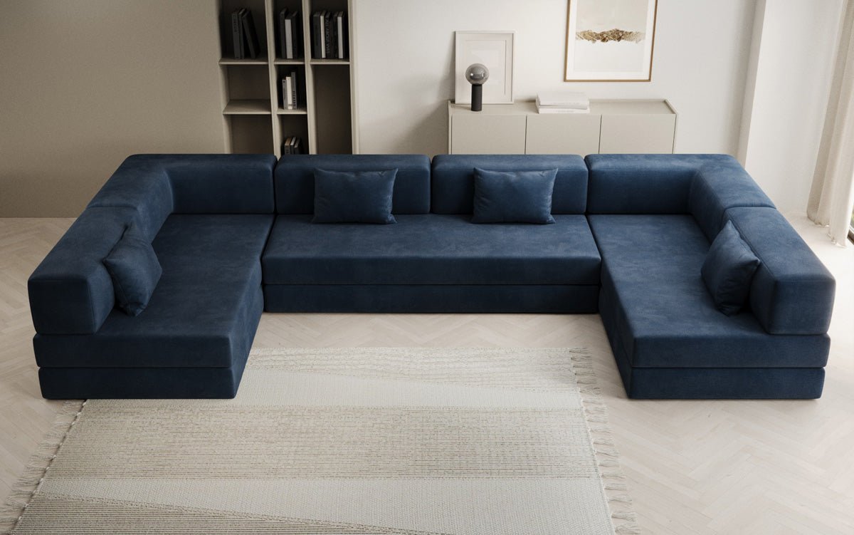 Designer Sofa Lazy U in Velvet