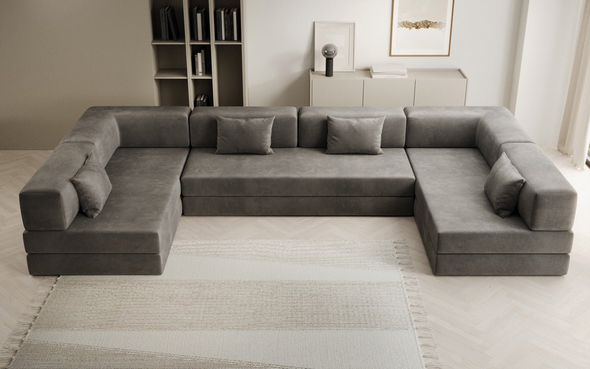 Designer Sofa Lazy U in Velvet